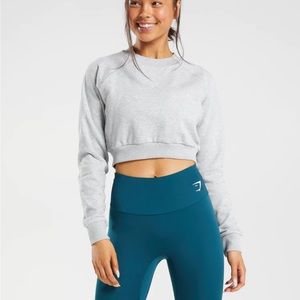 Training Cropped Sweater - Light Grey Core Marl